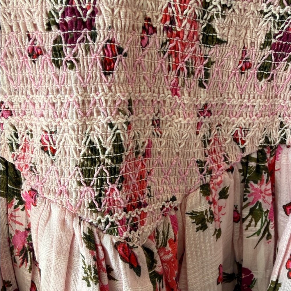 LoveShackFancy Pink Floral Smocked Dress - Picture 5 of 13
